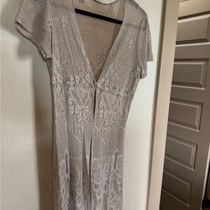 Elegant Gold Lace Knit Cover up